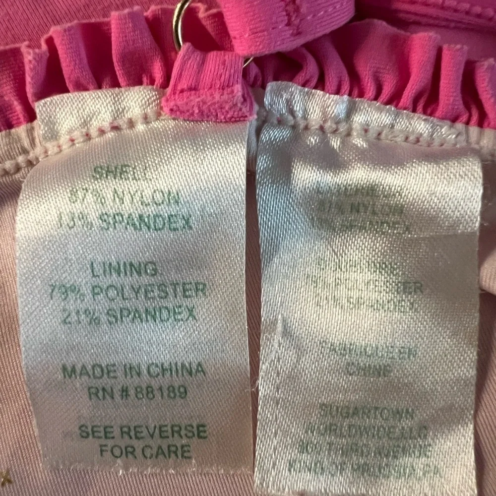 LILLY PULITZER GIRLS PINK FLORAL ONE PIECE SWIMSUIT SIZE 14